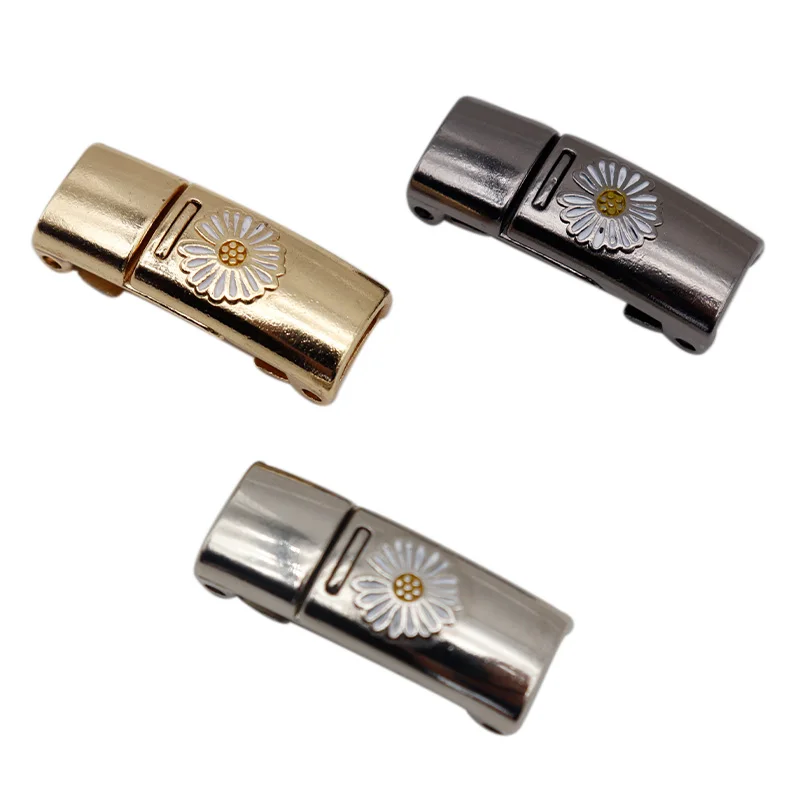 Weiou Lace Metal Buckle Tips 27.5*10.5mm Lazier String Accessroies Female Canvas Boot Shoe Cordon Flower Engraved Lovely Tools