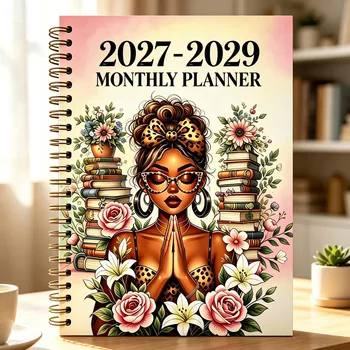 Piano/Calendario Mensile 2027-2029, Piano Mensile a 3 Anni, Calendario Annuale, Etichette Mensili, Rilegatura a Spirale Doppia Resistente