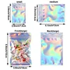 200 Pcs Multicolour Holographic Bags Zip Lock Bag Seal Laser Candy Plastic Storage Bags Smell Proof Jewelry Gift Packaging 4