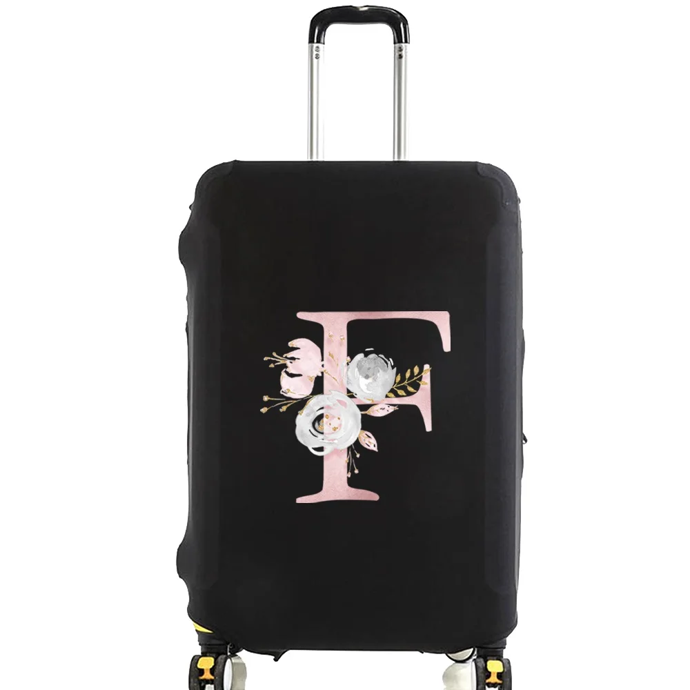 Walizka pokrowiec ochronny na walizkę różowy kwiat list nazwa wzór podróż elastyczny bagaż osłona przeciwpyłowa zastosuj walizkę 18-28