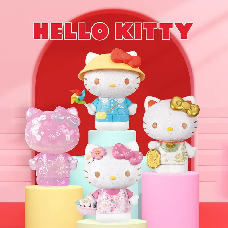 

3d-jp Sanrio Hello Kitty Series 3d Puzzle Toys 50th Anniversary Sakura Hellokitty Jigsaw Toys Anime Action Figure Gift Toy