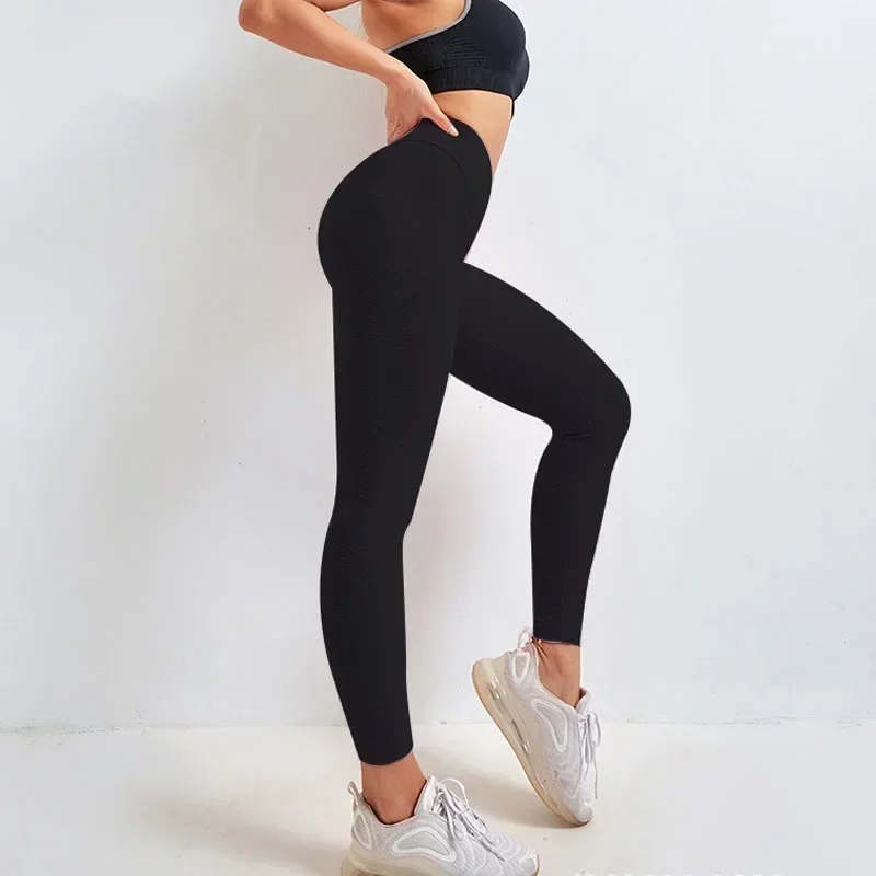 

European and American Sexy Booty Lifting Seamless High Waist Pants for Women Fashion Slim Fit Leggings Casual Trousers 30153