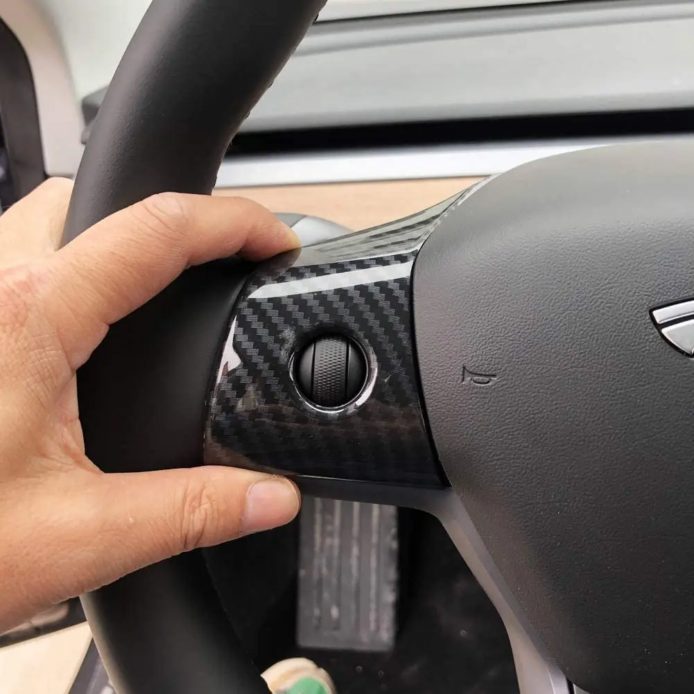 

Для Tesla Model 3 2017 2018 2019 2020 (рулевое колесо), стильная внутренняя и внешняя крышка из углеродного волокна, аксессуары для отделки