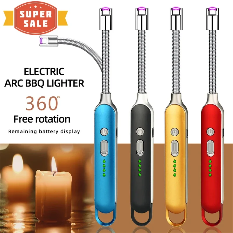 Encendedor Electrónico Para Cocinas De Gas, Mechero Recargable Para Barbacoa, Hornillo De Camping, Llama Regulable