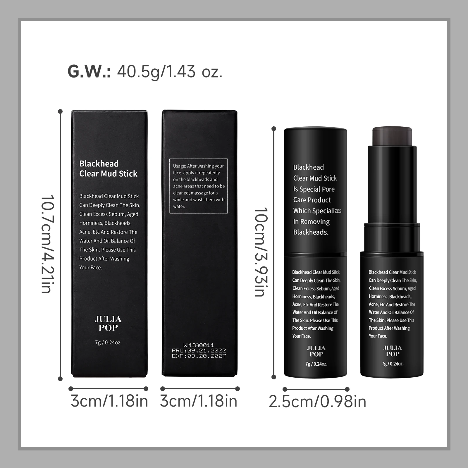 Explosive Charcoal Removal Blackhead Stick, Whitehead Grease Scrub Stick Gently Cleanses, Deeply Cleanses Hydrates Shrinks Pores 6