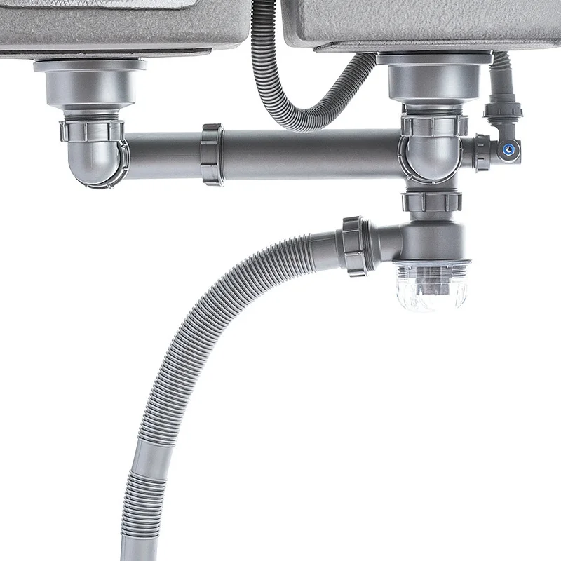 Vegetable basin drain pipe accessories kitchen sink left and right rear drain suit dishwashing sink suit