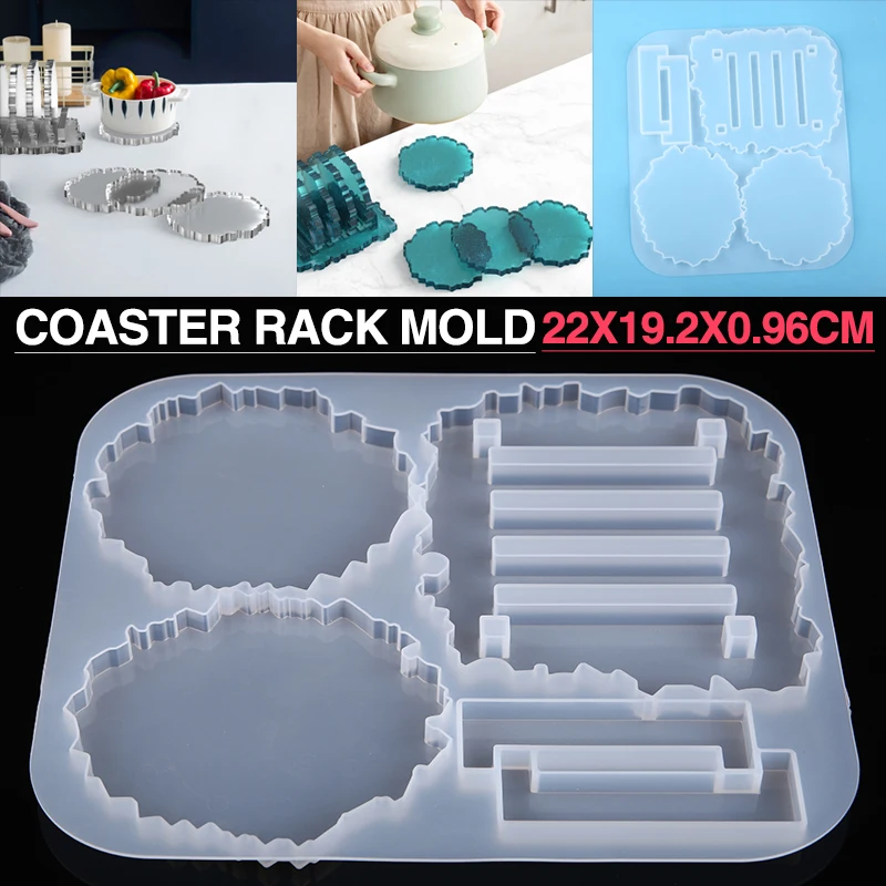 1 Pc Coaster Storage Rack Silicone Mould Kitchen Anti-Scald Heat Insulation Pad Shelf Cup Mat Mold Home Decoration Resin Crafts 2 layers iron storage rack kitchen spice jar bottle seasoning shelf multifunction makeup bathroom organizer drop shipping