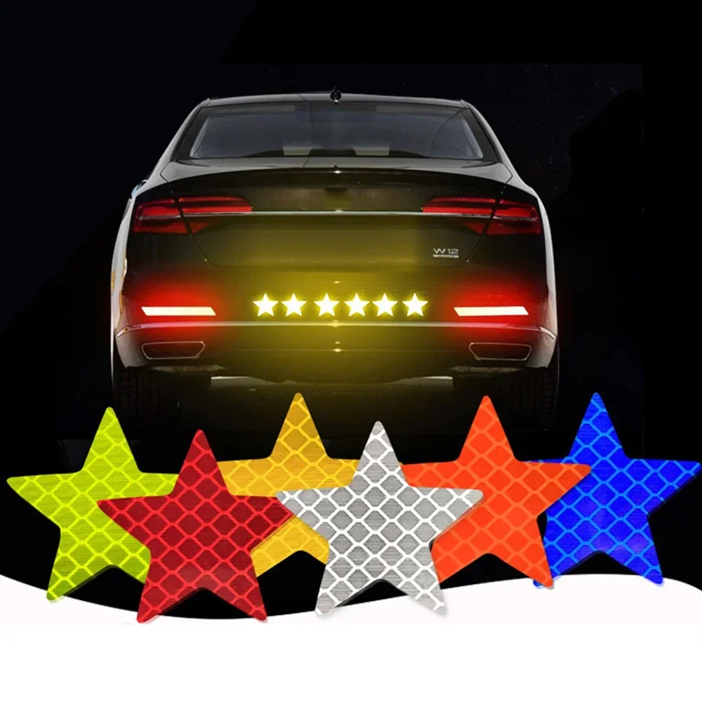 10Pc Car Bumper Reflective Safety Strip Stickers Car Star Reflective Sticker Reflective Warning Safety Tape