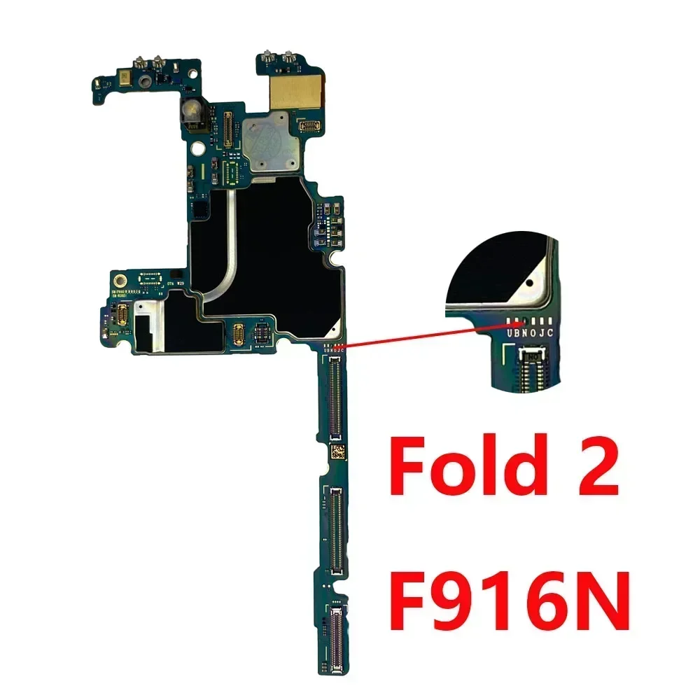 Logic Main Board for Samsung Galaxy Fold 2 F916B F916U F916N Motherboard 5G Fold2 With Full Chips Unlocked Plate,mobile motherboard