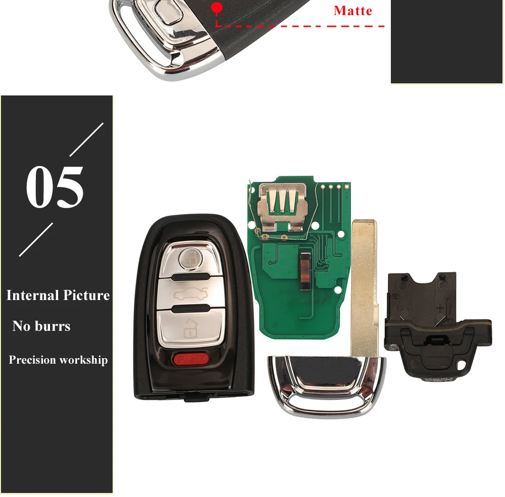 Keyforkess Smart Chiave A Distanza Keyless 3/4 Pulsante 315MHz/433MHZ/868MHZ 8T0 959 754C per Per audi Q5 A4L A5 A6 A7 A8 RS4 RS5 S4 S5 - S66323b9bcd464d1f916cd45b250df2b0i