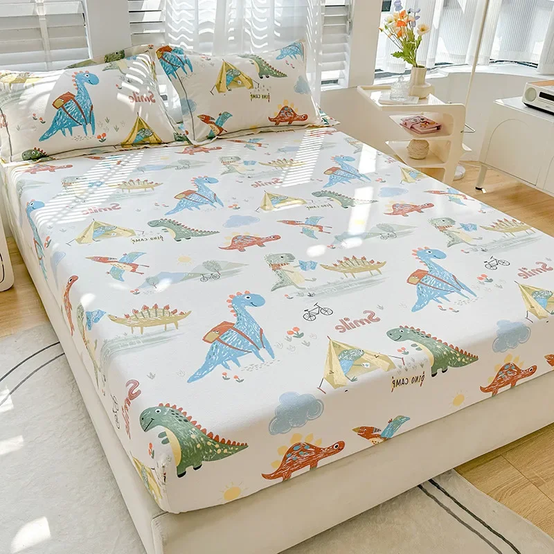 

1pc Fitted Bed Sheet Cartoon Style Bed Cover for Kids Room Mattress Cover Pure Cotton Bedsheets 매트리스커버 (No Pillowcase)