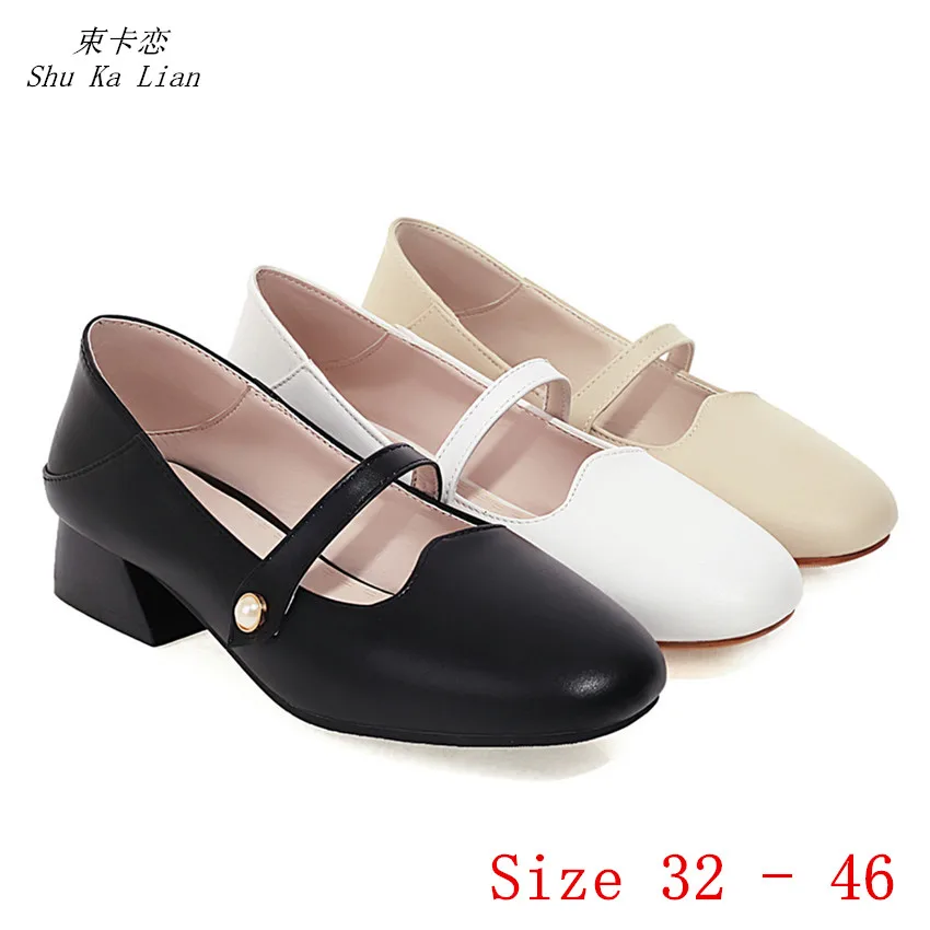 

Low Med Heel Shoes Women Pumps Mary Janes Shoes Low Heels Kitten Heels Small Plus Size 32 33 - 40 41 42 43 44 45 46