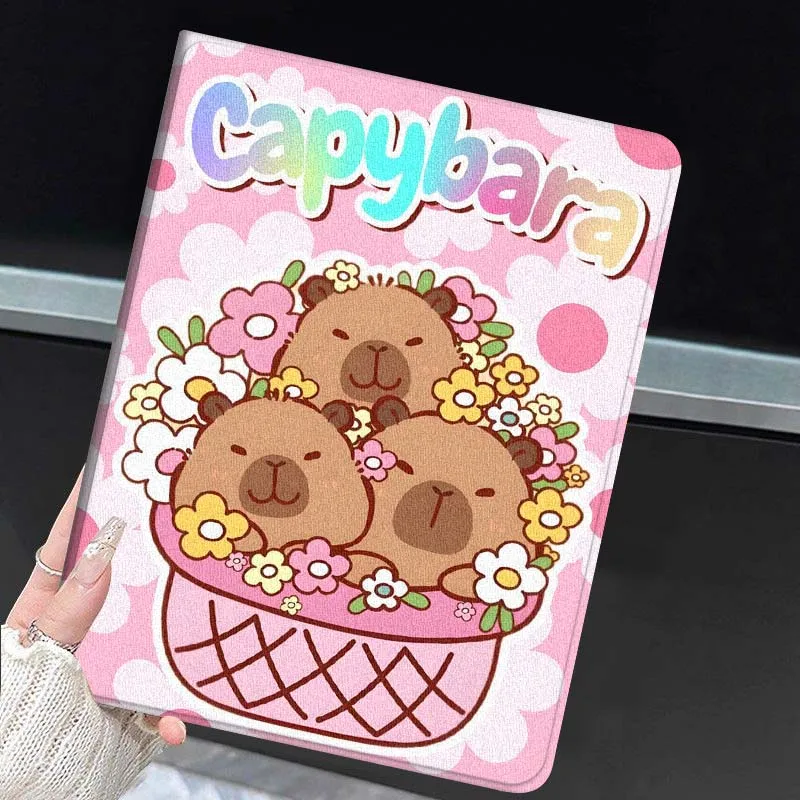 Cartoon Capybara Bow Soft Tablet Case