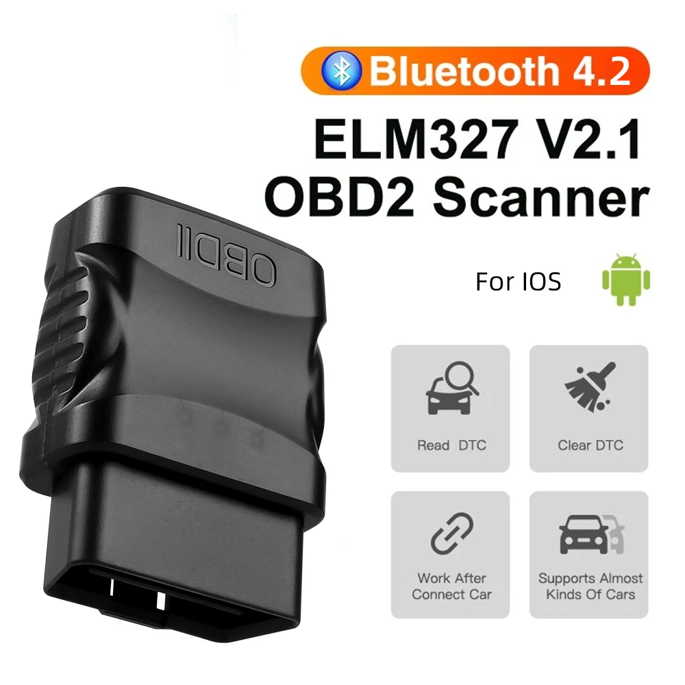 

For Android/IOS ELM327 V2.1 Car Engine Fault Code Reader OBD2 Scanner Bluetooth 4.2 Car Dignostic Scanner EOBD Fault Code Reader