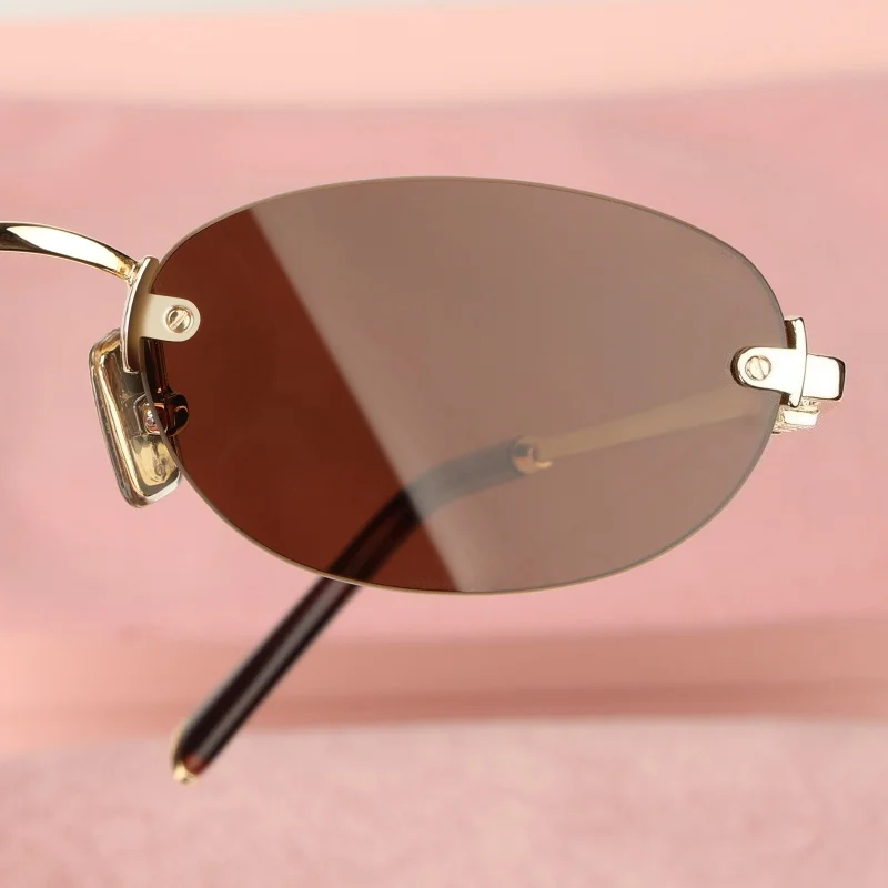 ���� �м� ���� Ÿ���� ���۶� �귣�� Desinger Retro �α� Eyeware �ҳ� ���� ��Ƽ ���̵� Frameless Sun Glasses UV400