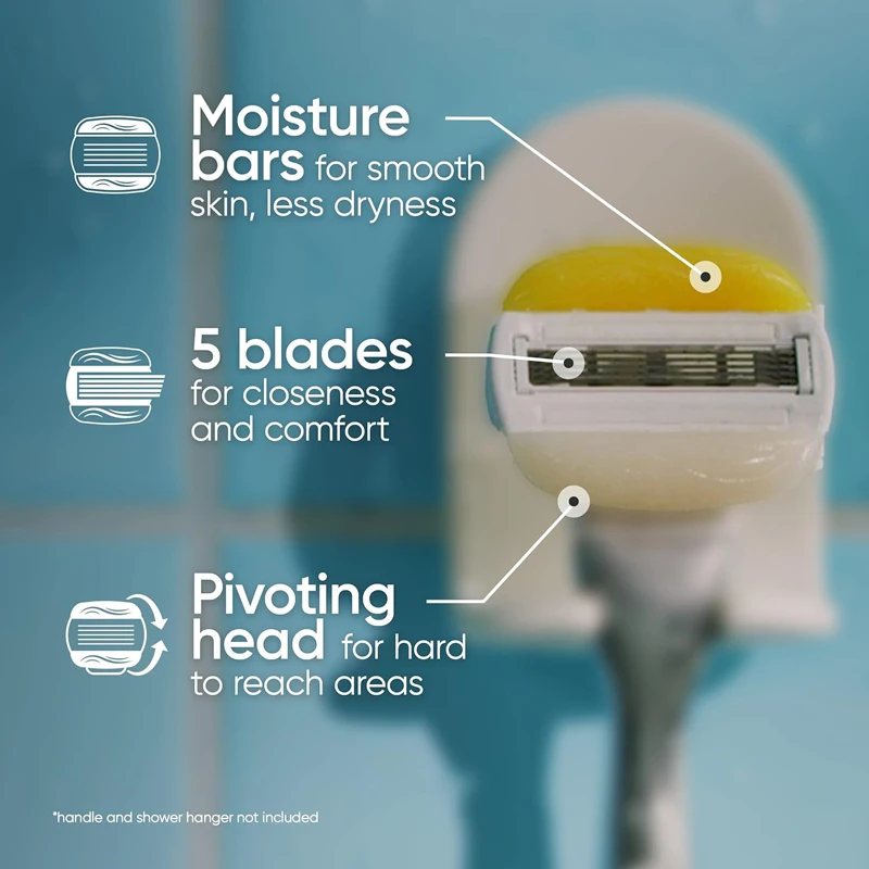 Фото Ручная бритва Gillette Venus Olay с 5 лезвиями и смазочной полосой, уход за кожей, воздушная подушка для женщин, удаление волос в зоне бикини №5