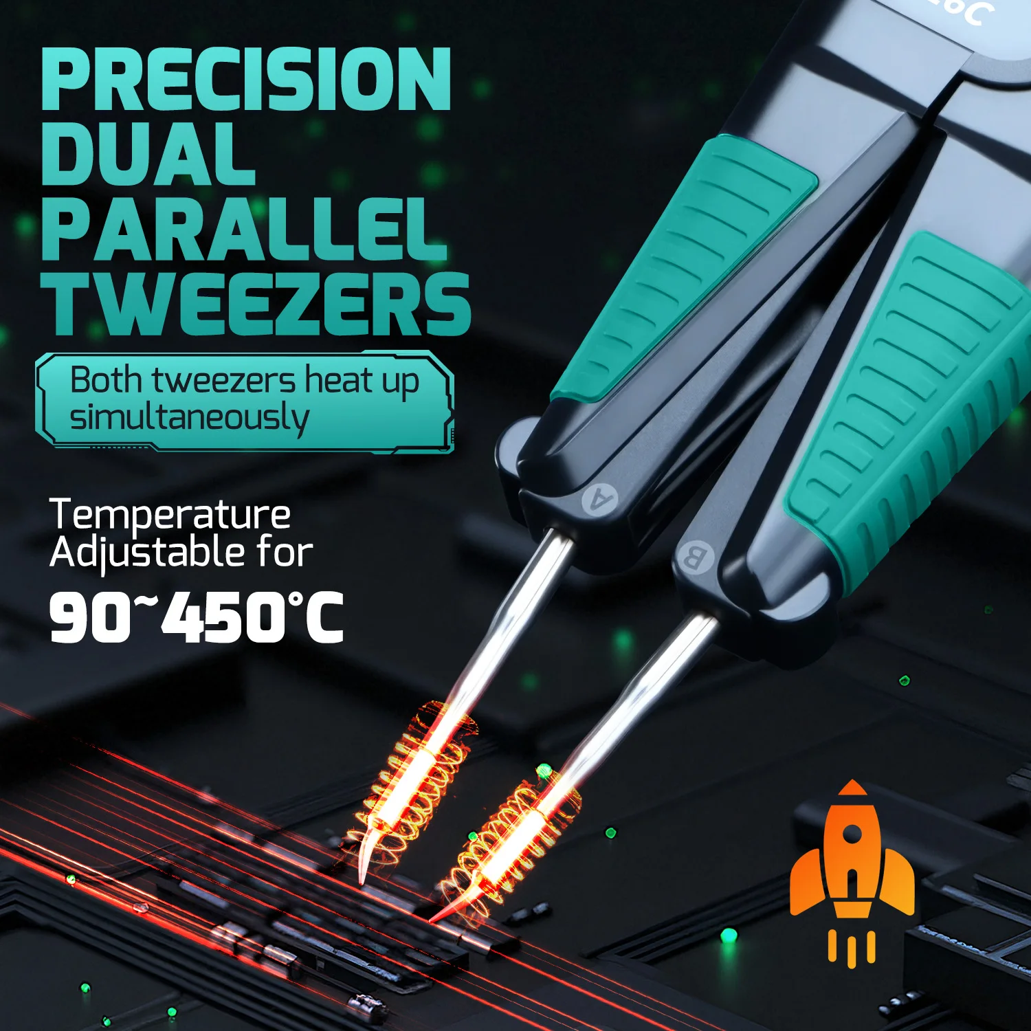 YIHUA 982 PRO 2-IN-1 C45 팁 디솔더링 스테이션과 호환되는 SMD 용접 현미경용 핫 핀셋 및 납땜 인두