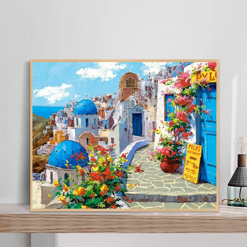 RUOPOTY DIY Unframe Coloring By Numbers Landscape Oil Painting By Numbers Adults Handpainted Gift Acrylic Paint