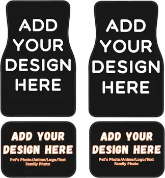 Personalizza un Set di 4 Tappetini per Auto, Aggiungi Nome, Foto, Logo o Testo, Design Universale Antiscivolo