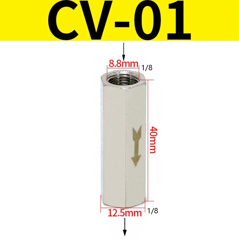 CV Double Female Thread Single Check Valve Air Compressor Air Check Valve with Quick Plug / Quick Screw 1/8" 1/4" 3/8" 1/2"