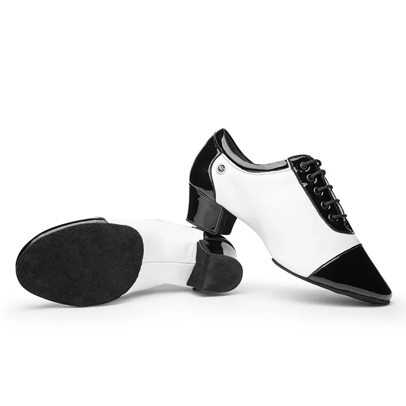 Ballroom Latin Dance Shoes Men Leather Stitching Soft Sole Sports Shoes Boys Children Adult Dancing Shoes Sneakers