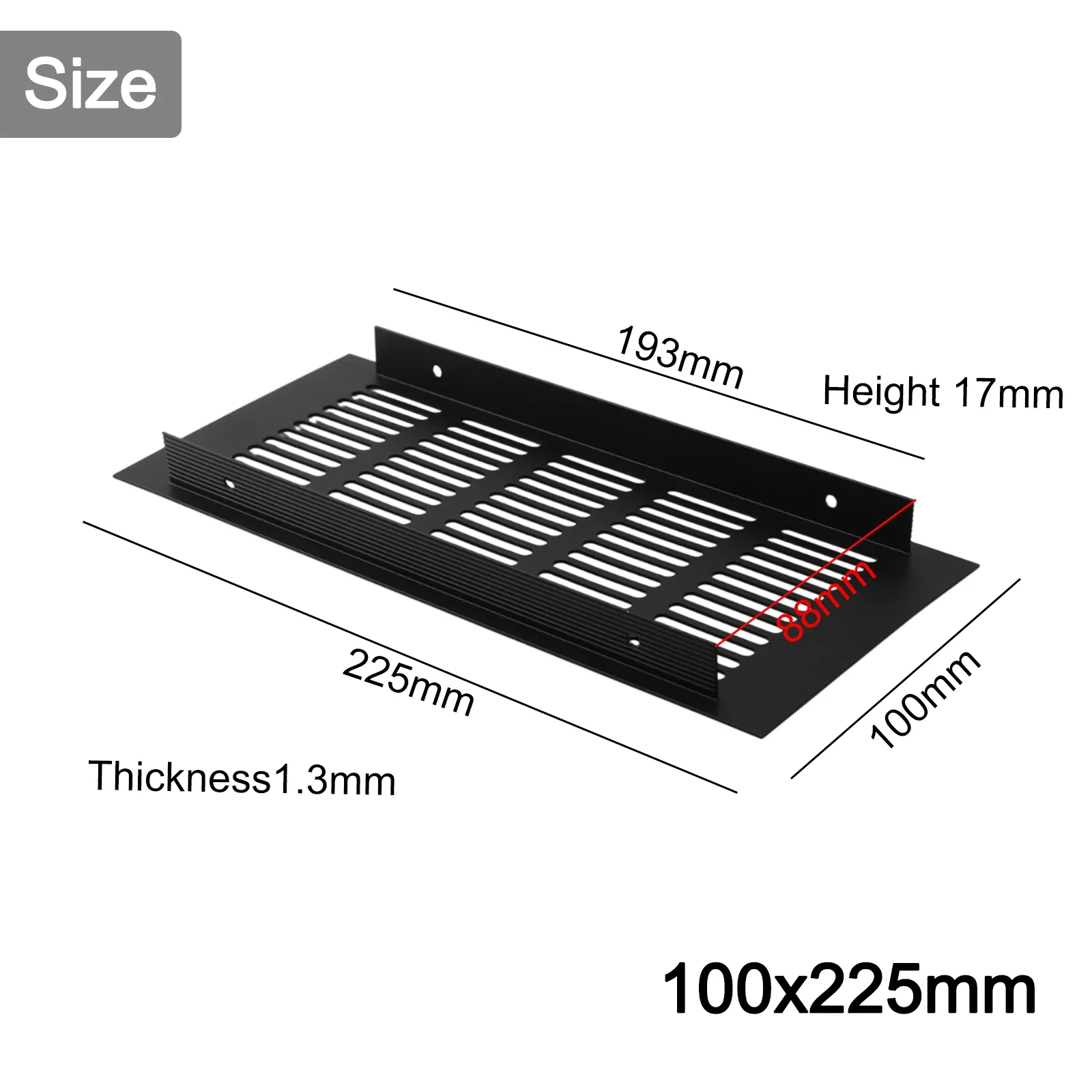 Ventilation Grille Air Vent Grille Replacement Ventilation Cover Wardrobe 100mm Aluminum Alloy Cabinet Duct Rectangular air vent grille ventilation grille air vent cover
