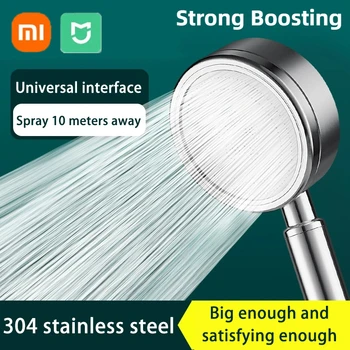 Xiaomi Mijia 304 Soffione doccia in acciaio inossidabile Palmare ad alta pressione Bagno a parete Spruzzatore a risparmio idrico Doccia a pioggia 1