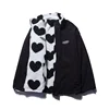 2022 autumn and winter new love lambswool cotton-padded jacket double-sided collar jacket couple loose jacket warm Y2K 2
