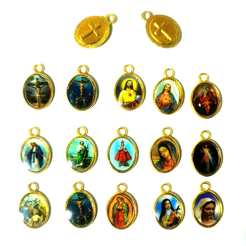 

Религиозные кресты 100 шт., эмалевые подвески, медали, 15 мм, подвески, кресты