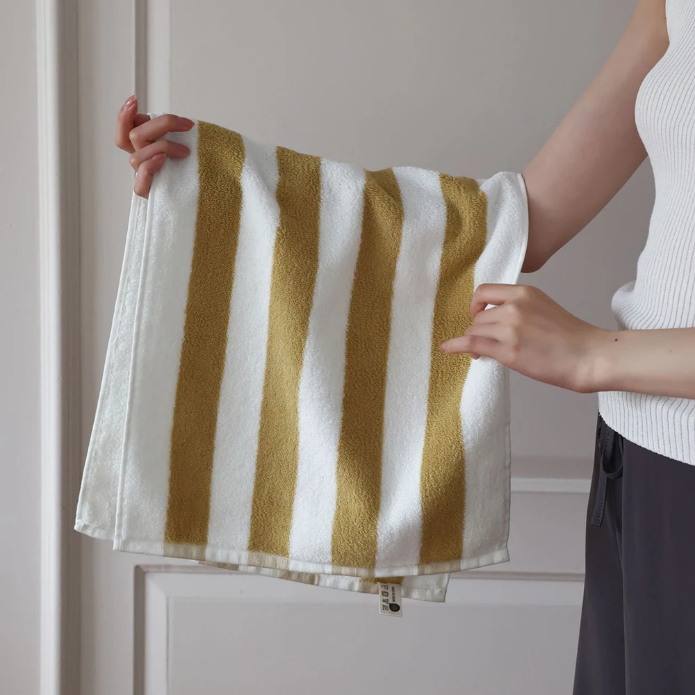Cotton Towel Retro Striped Pure Beach Bath Absorbent Bathroom Home Hotel Outdoor