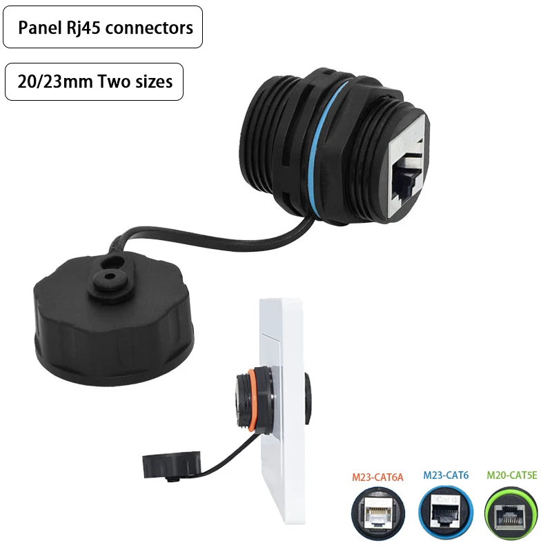 

YXY 10PCS Network RJ45 Connector IP68 Panel Mount Ethernet Dual Size M20/M23 CAT5E/CAT6/CAT6A Waterproof Wire Connector