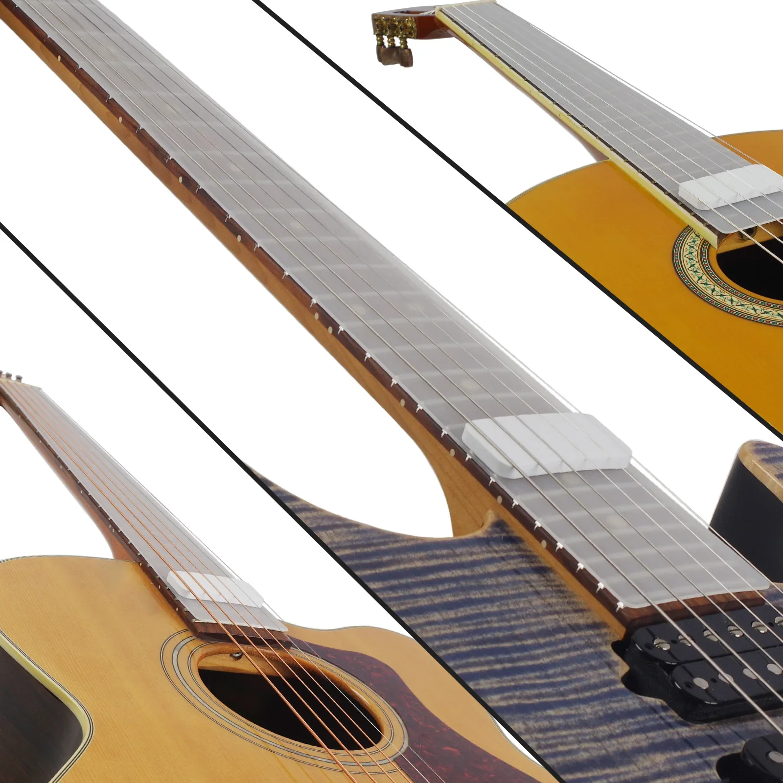 Guitar Fingerboard Guards Cover Acoustic Bass Guitar Luthier Protector Polishing Frets Dust Shield Cover PE 450/490mm guitar fingerboard guard