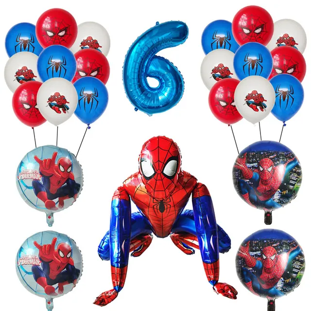 스파이더맨 풍선 세트: 어린이 파티 장식을 위한 슈퍼 히어로적 선택