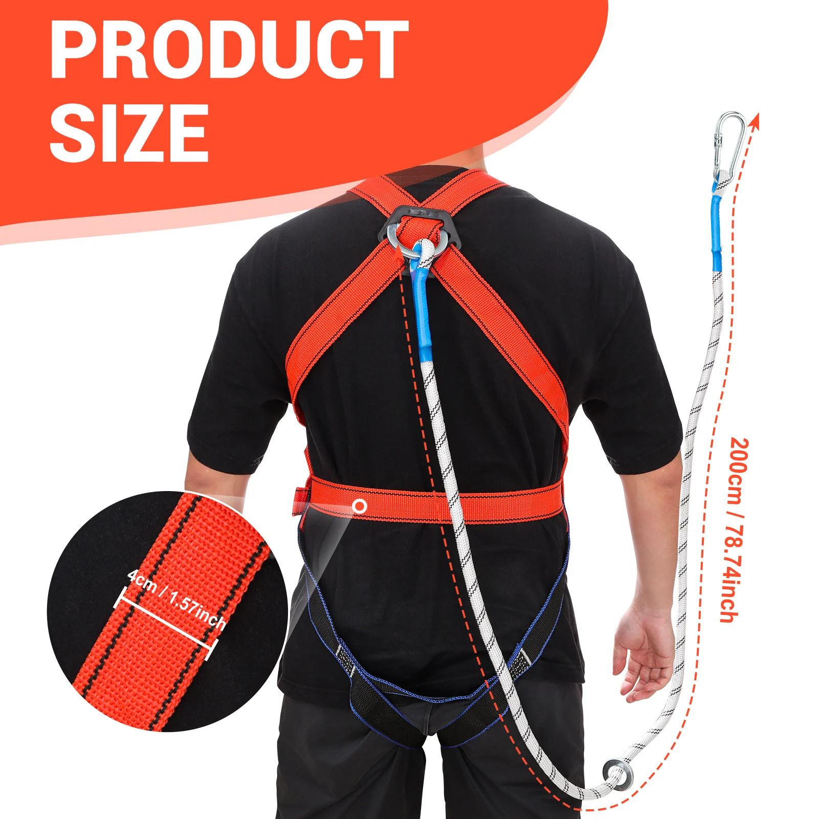 Safety Roofing Harness with Hook Chest Waist Crotch Adjustment for Air-conditioning Installation safety harnesses
