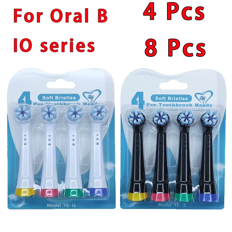 4 Stück 8-teiliger Zahnbürstenkopf, geeignet für elektrische Zahnbürste der Oral B Io-Serie, Bürstenkopf, Precision Clean Oral B Zahnbürstenkopf