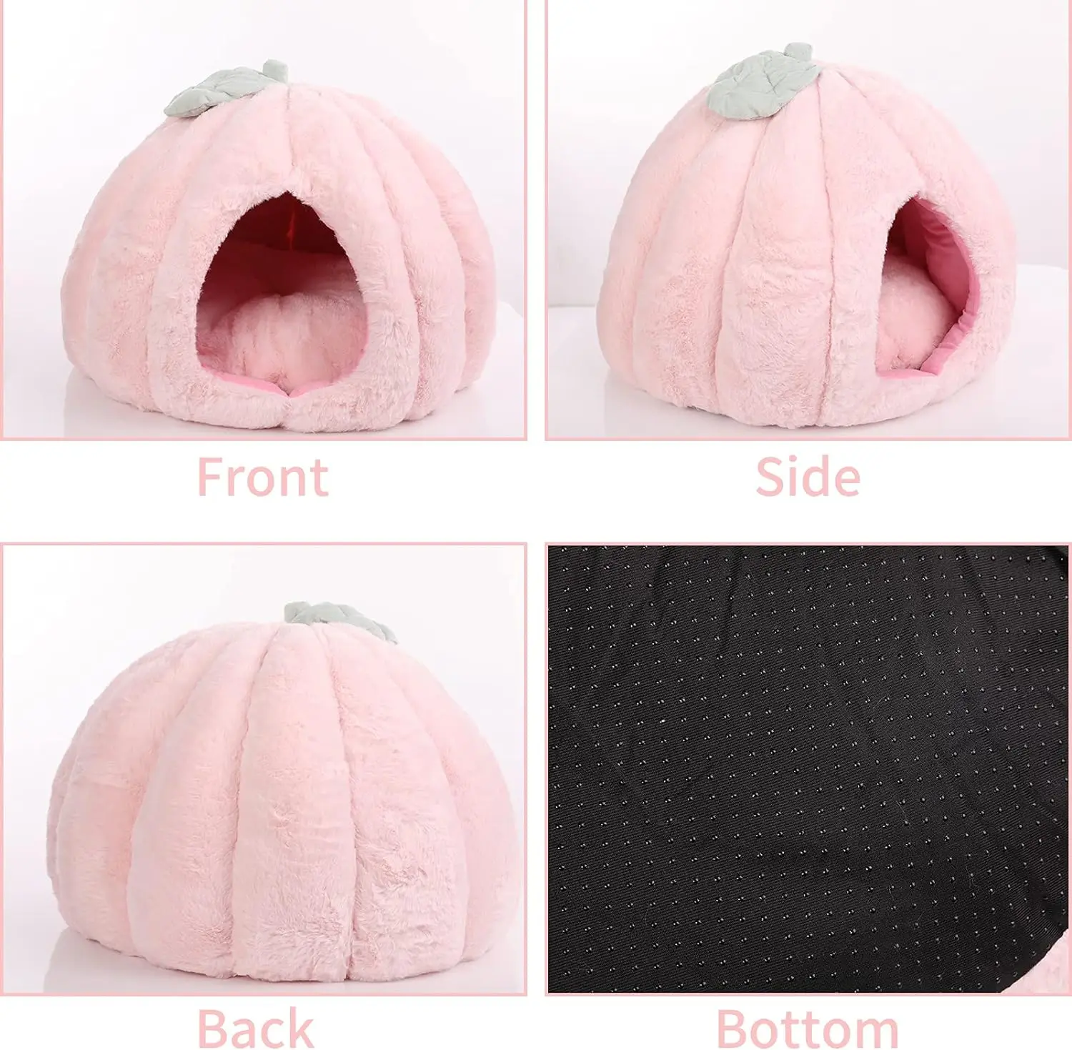 Pink Cat Houses-Soft Bed Tent Cave For Indoor Cats With Removable Cushion Pad