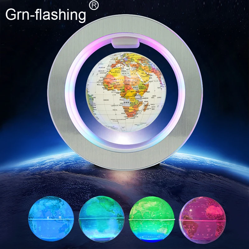 

7 Color 3D Magnetic Levitation Globe Lamp LED World Map Floating Globe Table Night Light Automatic Rotation Ball Child Baby Gift