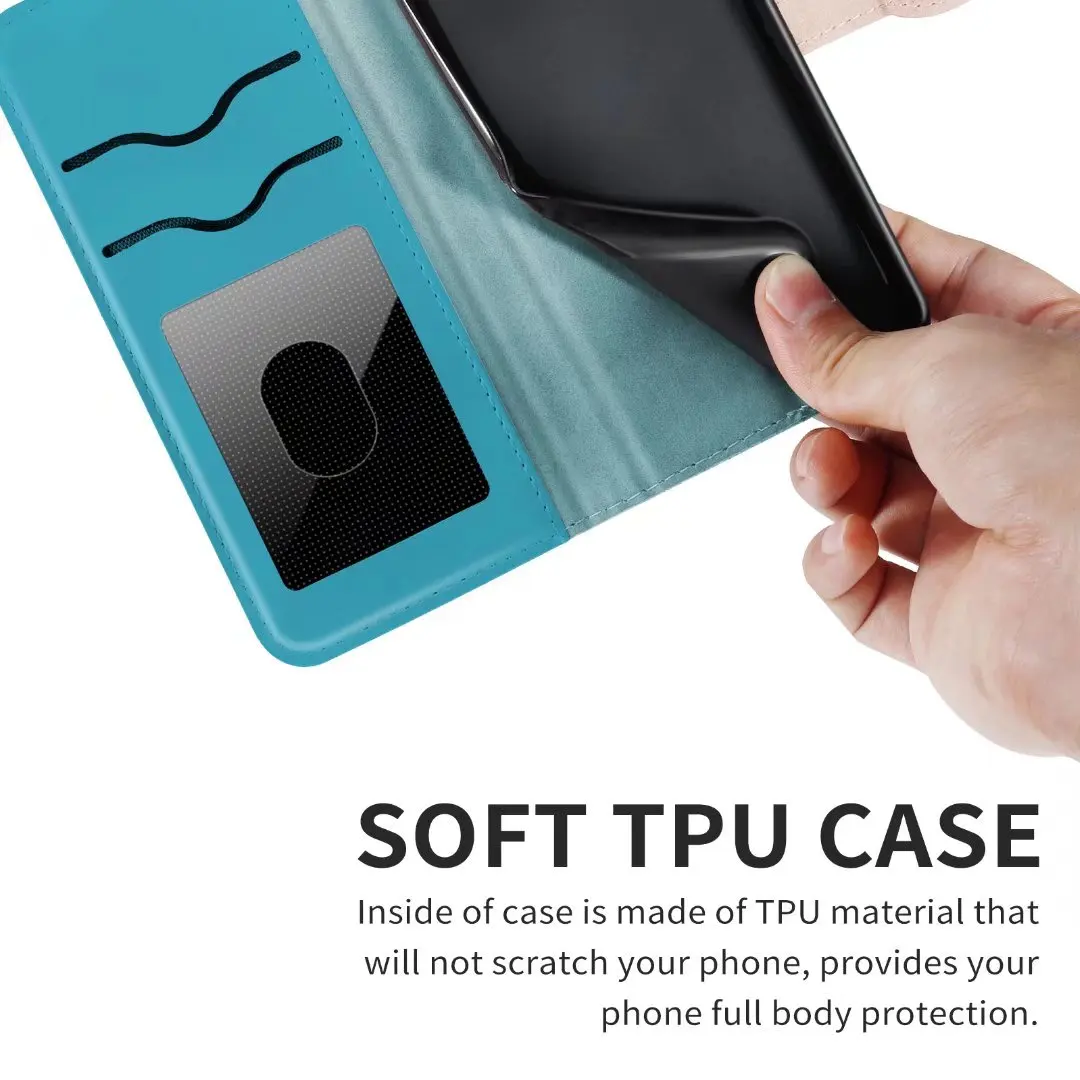 Embossed Tree Leather Phone Wallet Case - Premium Flip Cover