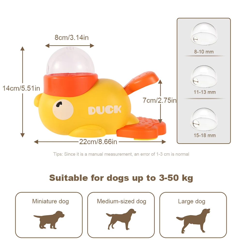 Dog Puzzle Feeder Interactive Pet Food Treat Dispenser Cartoon Duck Press Pet Snack Feeder Automatic Feeder Toy for Dog Training 6