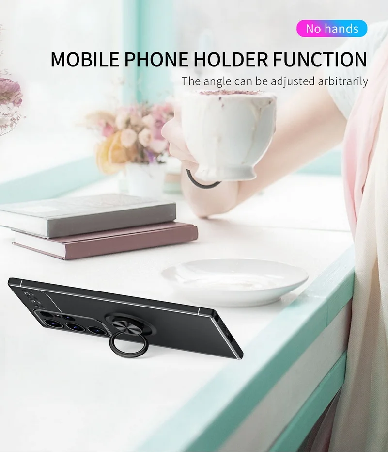 Rotating Bracket Ring Case For Samsung S24 S23 S22 Ultra S21 + Galaxy S20 FE S10 Note 20 10 Metal Holder Cover_voghion.com