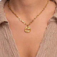 Fête des mères MAMA collier cadeau irrégulier circulaire gardien pendentif collier nouvelle mode en acier inoxydable collier accessoire cadeau 6
