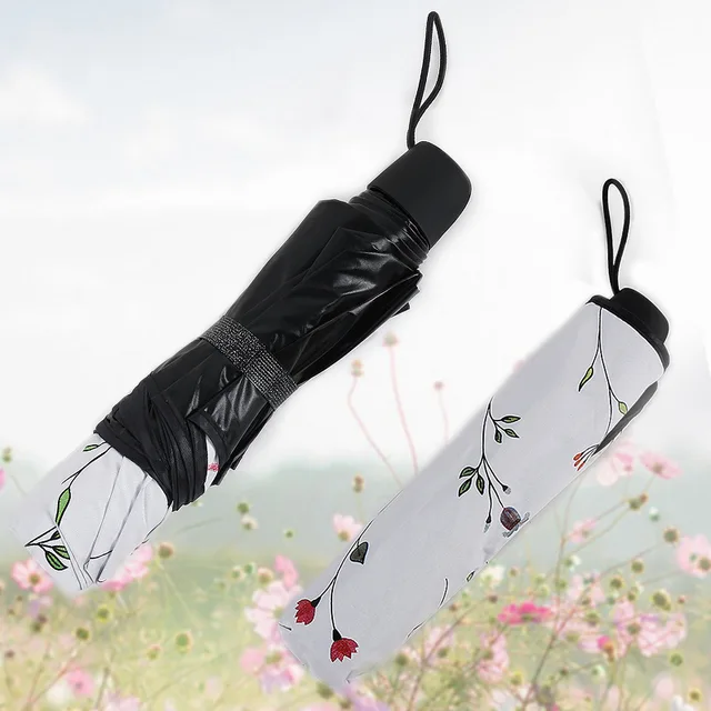 Nők Virágok Paraguas Lány Napskén Napzók Parasol Hordozható Utazás Sombrilla Eső Esernyő Divat Színváltó Esernyők - Image 2