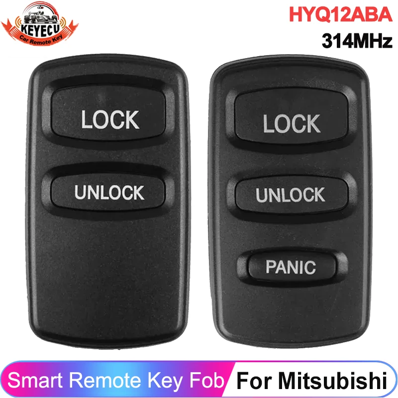 KEYECU 314MHz FCC ID: HYQ12ABA สำหรับมิตซูบิชิ อีคลิปส์ กาแลนท์ 1999 2000 2001 2/3 ปุ่มโฟบรีโมทคอนโทรลกุญแจรถ