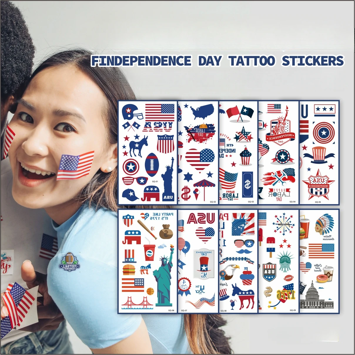 

Independence Day Waterproof Tattoo Sticker Bunny Child Body Decoration Sticker Personality Temporary Tattoos Fake Tattoo
