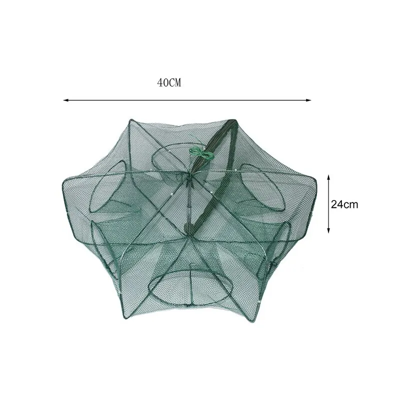 Fish Trap Fishing Net Mesh Folded Hexagon Octagon 6/8 Holes Fish Shrimp Automatic Crayfish Catcher Baits Cast Mesh