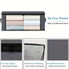 Foldable PVC Window Storage Bags, 3-Layer Non-Woven Fabric No Handles, Zipper Closure Transparent Clothes and Blanket Organizer 4