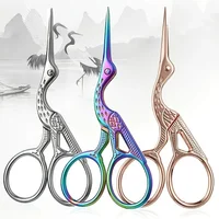 1 Pcs New Stainless Steel Nail Tools Eyebrow Scissors Nose Eyelash Tape Scissors Stork Scissors Facial Hair Trimmer Makeup Tool 1