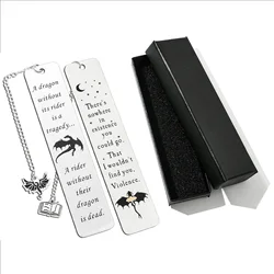 Elegant Fourth Wing Bookmark Set in Premium Black Gift Box (2 Pieces) (StyleC)