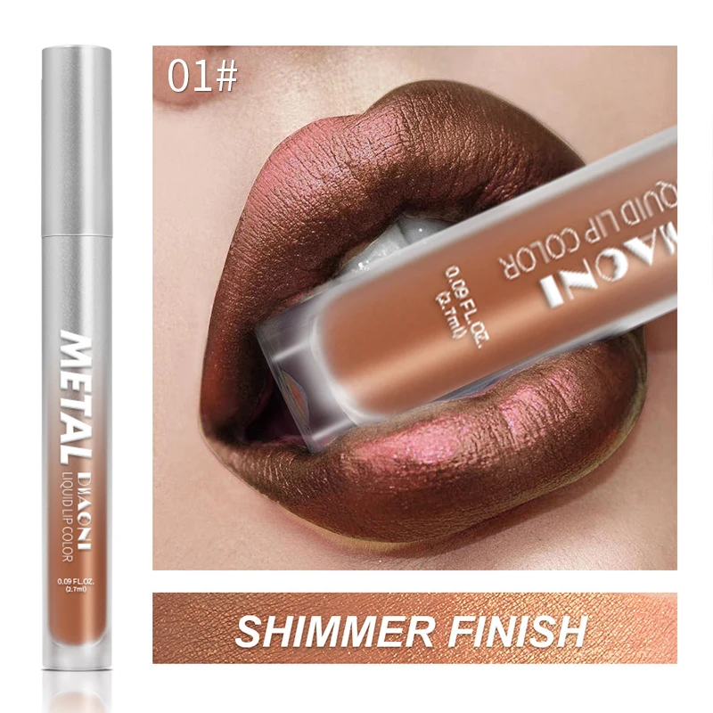 Liquid Lipstick Diamond Metallic Shine Pearlescent Glitter Gloss_voghion.com