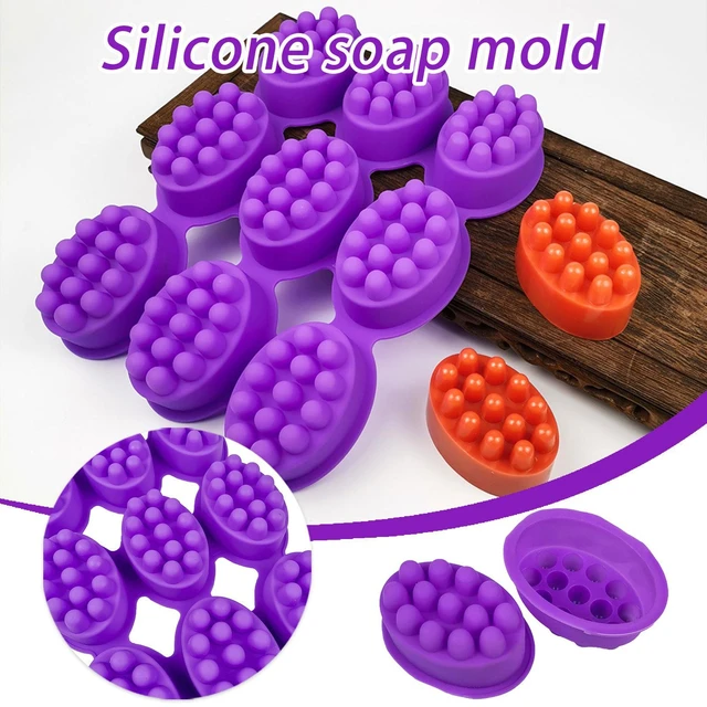 1 Hole 3D Silicone Soap Mold Oval Shapes Massage Therapy Bar Soap Making  Mould DIY Cupcake Pastry Baking Molds Soap Resin Crafts